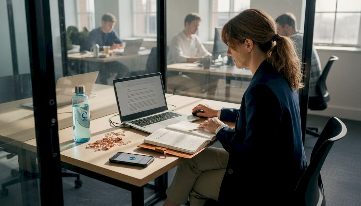 Un chef d’entreprise en pleine préparation de sa prochaine campagne digitale.