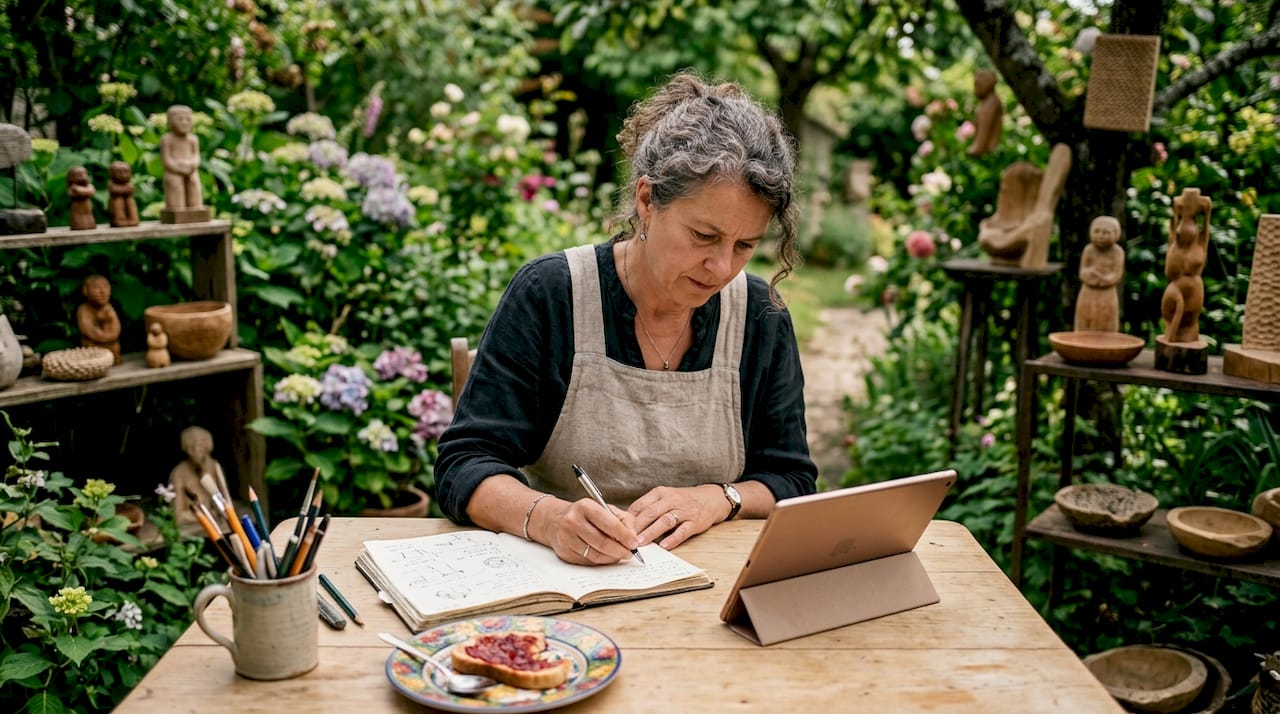 Un artisan partage ses idées de contenus à développer lors de son atelier