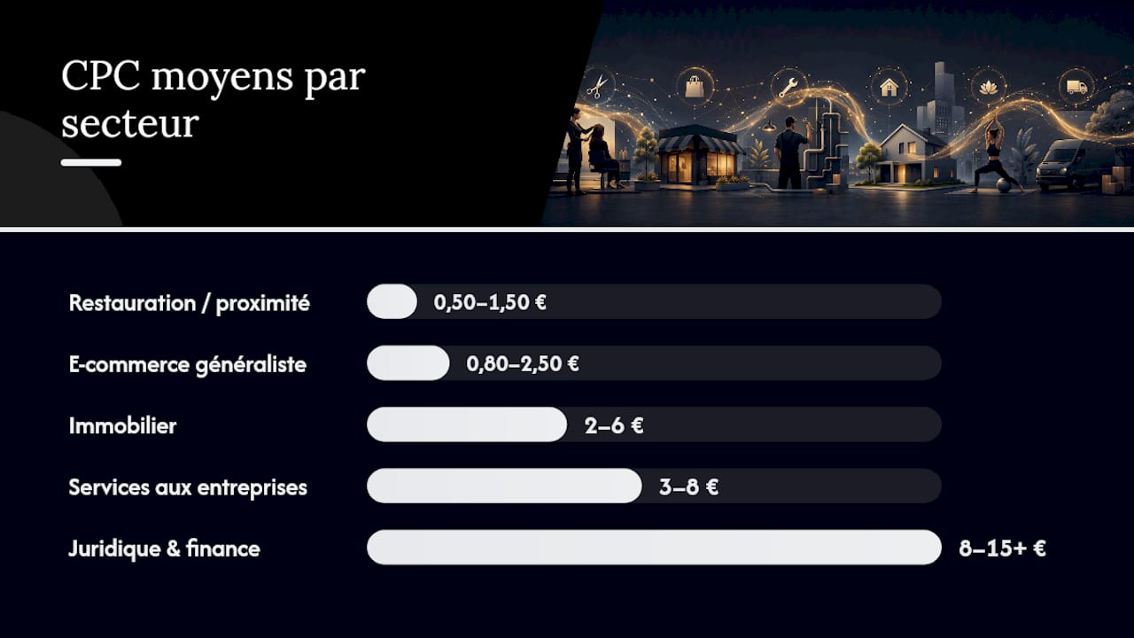 Combien coûte Google Ads en France : les CPC moyens par secteur — overview diagram