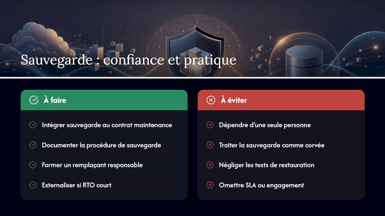 La sauvegarde, un sujet de confiance autant que de technique — overview diagram