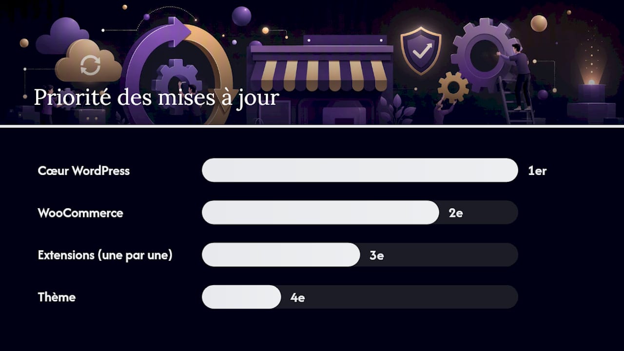 Que doit contenir une maintenance WooCommerce sérieuse — overview diagram