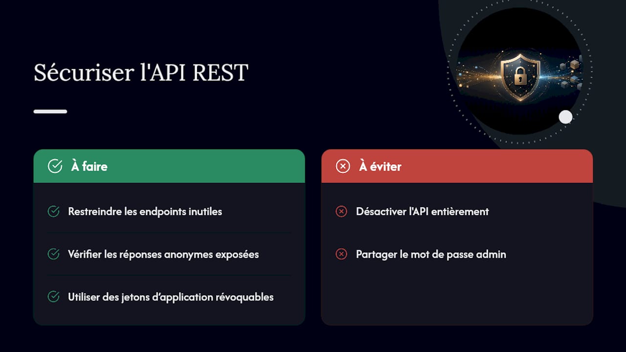 Mesures de sécurité pour les API REST WordPress