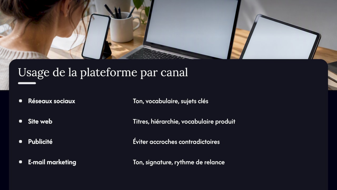 Comment intégrer la plateforme de marque dans la communication digitale — overview diagram