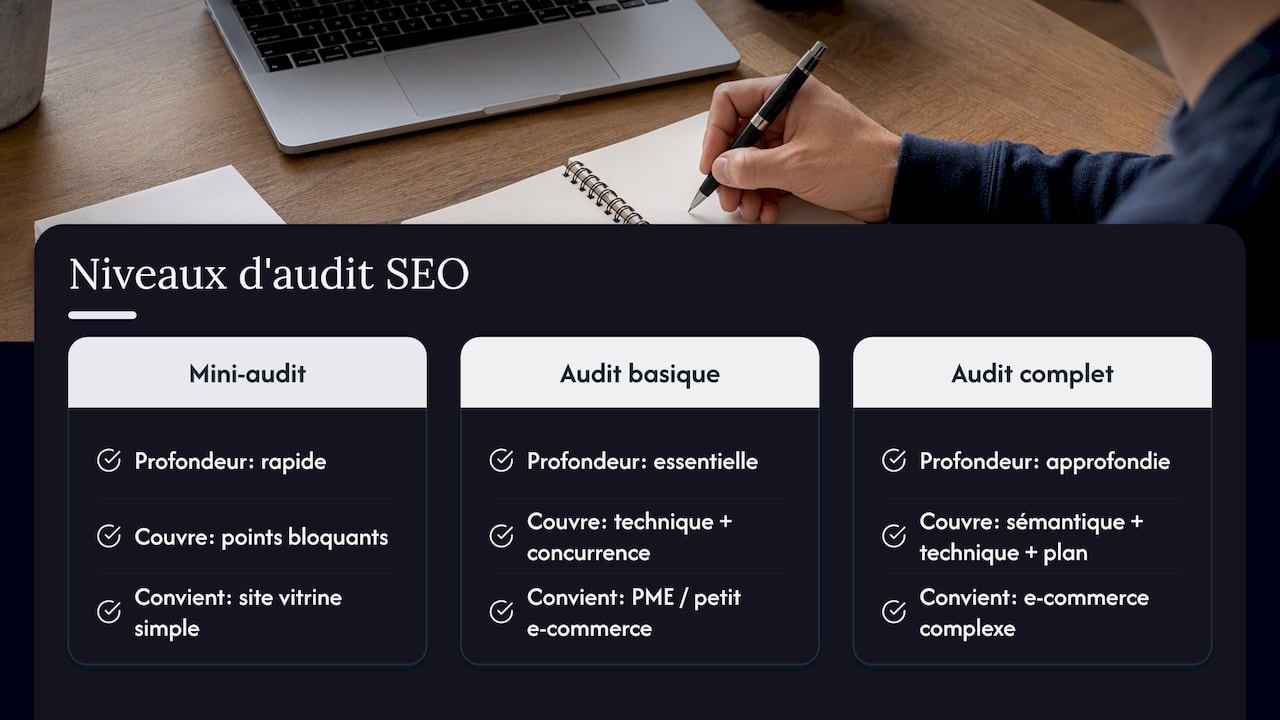 Comparaison des trois types d’audits SEO
